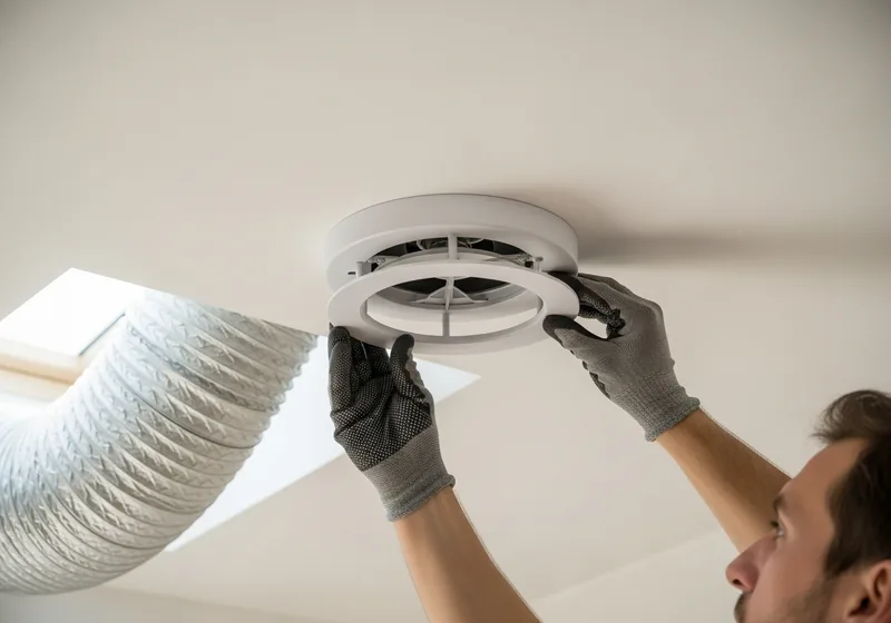 Installation d'une ventilation par insufflation au plafond d'une maison à Morlaix